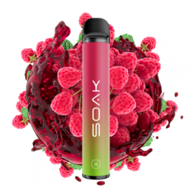 Электронная сигарета Soak 1500 Raspberry soda (Соак Малиновая Содавая) 2% Felix Shop