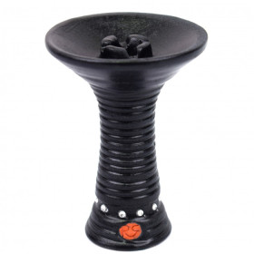 Чаша для кальяна RS Bowls PLD (Plate with diamonds) матовая черная с камнями Swarowski, фанел Felix Shop