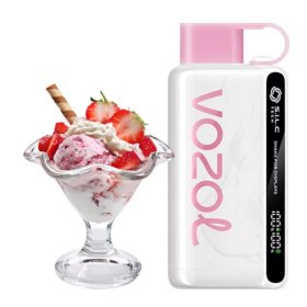 Электронная cигарета Vozol 12000 Strawberry Ice cream (клубничное мороженное) Felix Shop