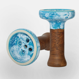 Чаша для кальяна Облако Black Glaze голубой мрамор (62) Felix Shop