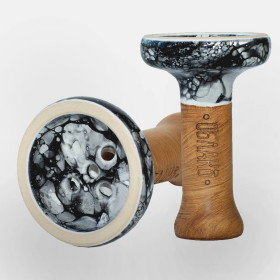 Чаша для кальяна Облако Black Glaze белая ч. мрамор (70) Felix Shop