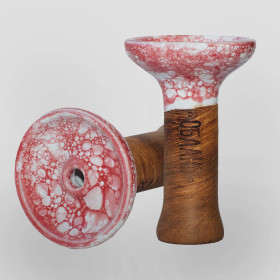 Чаша для кальяна Облако Phunnel M Glaze Top Красно-белый мрамор (73) Felix Shop